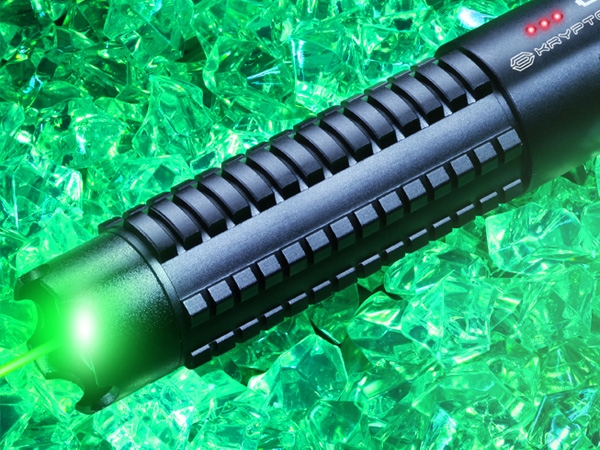 GX9 Silver Stainless Steel 520nm Handheld Green Laser Pointer & 3 Switch Modes 